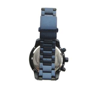 DIESEL ジャンク品 4596 腕時計 ウォッチ クォーツ クロノグラフ カレンダー付き 青文字場 黒 ブラック