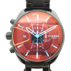 ジャンク品 腕時計 ウォッチ クリスタルガラス クロノグラフ カレンダー付き 黒 ブラック GY18 /MQ