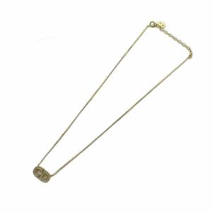 Christian Dior ネックレス アクセサリー ペンダント CDロゴ ラインストーン ゴールド色 GY18 /MQ OH