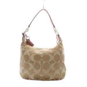 COACH ショルダーバッグ ハンドバッグ ベージュ シグネチャー柄 2WAY ターンロック開閉 19335 /RI