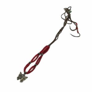 ネックレス アクセサリー ペンダント バタフライ ビーズ レザー Silver925 マルチカラー GY18