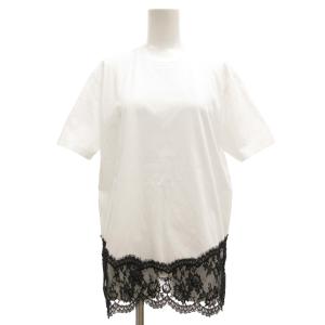 美品 Tシャツ カットソー XS 白 ホワイト? 半袖 レース ラウンドネック 無地 /SD GY18