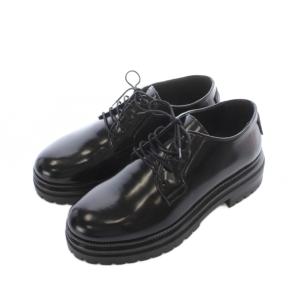 HAITI 厚底レースアップシューズ レザー 本革 US8 25cm NERO 黒 ブラック 厚底 レースアップ