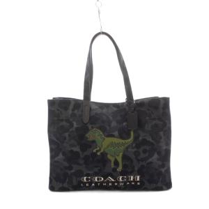 トート・カモ プリント アンド レキシー トートバッグ ブラック カモフラージュ柄 恐竜プリント