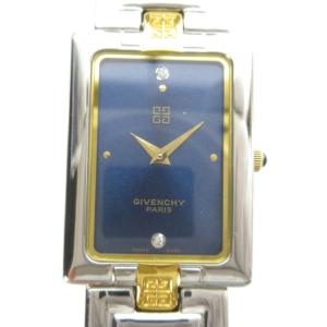 ジャンク品 腕時計 ウォッチ クォーツ レクタンギュラー スクエア 青文字盤 シルバー色 GY18 /MQ