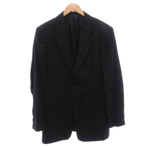 ARMANI COLLEZIONI セットアップ スーツ ジャケット パンツ ストライプ ウール 50 紺 ネイビー /FF GY18