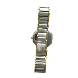 YVES SAINT LAURENT ジャンク品 2200-222377 腕時計 クォーツ オクタゴン ウォッチ 黒文字盤 シルバー色 GY11