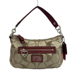 ポピー POPPY ハンドバッグ ショルダー 2WAY キャンバス レザー シグネチャー ロゴ ベージュ
