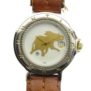ジャンク品 88081/1321 腕時計 ウォッチ クォーツ レザーベルト ベルト社外品 カレンダー付き