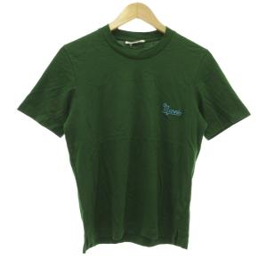 Tシャツ ミドル ハーフ丈 36 緑 グリーン ロゴ 刺繍 半袖 /ML GY18
