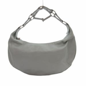 ショルダーバッグ レザー ロゴ ジップ開閉 水色 ライトブルー /YF GY11
