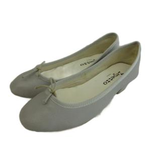 サンドリオン Cendrillon バレエシューズ フラットパンプス レザー ラウンドトゥ リボン 36.5