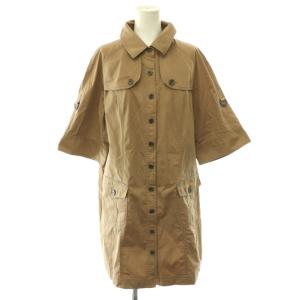 シャツワンピース ひざ丈 半袖 46 ベージュ /ES GY18