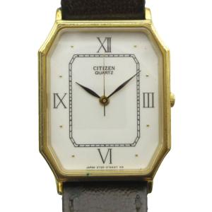 ジャンク品 2730-951875 腕時計 ウォッチ クォーツ レザーベルト ローマン ゴールド色 GY18