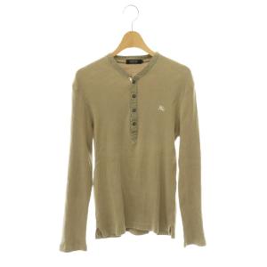 Tシャツ カットソー リブ ヘンリーネック ノバチェック 長袖 2 ベージュ /CX GY11