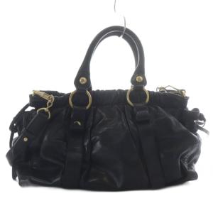 miumiu ハンドバッグ 2way レザー ブラック