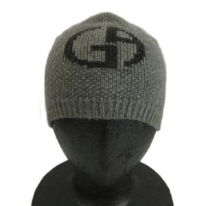 帽子 ニット帽 ビーニー ウール カシミヤ混 シルク混 GAロゴ M グレー /XZ GY18