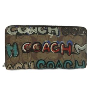 COACH X MINT + SERF 長財布 PVC レザー ラウンドファスナー シグネチャー ロゴ