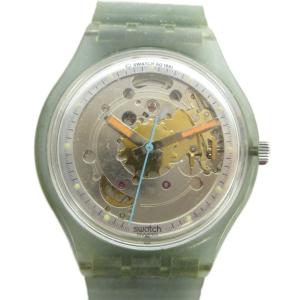 腕時計 自動巻き ウォッチ ロゴ スケルトン 緑 グリーン GY11 /MQ