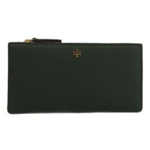 ブレイク スリム ウォレット 長財布 二つ折り ペブルドレザー ロゴ ゴールド金具 緑 グリーン 177027