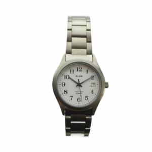SEIKO ALBA VJ32-KJF0 腕時計 ウォッチ クォーツ 白文字盤 カレンダー付き シルバー色 GY18