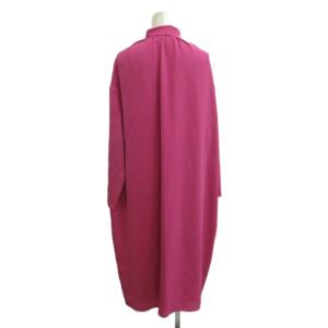 BALENCIAGA ワンピース 絹 シルク 34 ピンク ハイネック 長袖 リボンタイ ひざ丈 /PP GY40