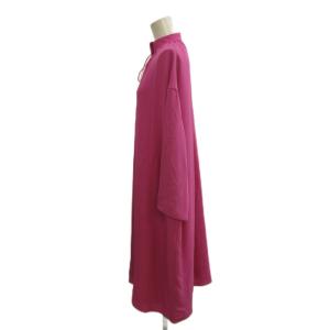 BALENCIAGA ワンピース 絹 シルク 34 ピンク ハイネック 長袖 リボンタイ ひざ丈 /PP GY40