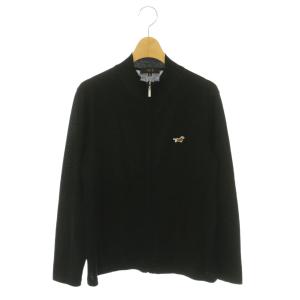 GOLFフルジップジャケット ニット スエード ダックスフント L 黒 6847383 /CX GY18