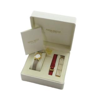 NINA RICCI 5150848 腕時計 ウォッチ クォーツ レザーベルト シェル文字盤 ゴールド色 GY18 /MQ