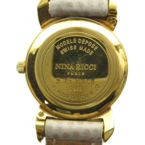 NINA RICCI 5150848 腕時計 ウォッチ クォーツ レザーベルト シェル文字盤 ゴールド色 GY18 /MQ