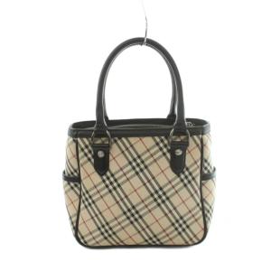 BURBERRY バーバリー-ノバチェック柄 ハンドバッグ ベージュ ブラック