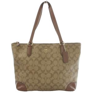 シティ ジップ トート City Zip Tote バッグ ハンド キャンバス レザー ベージュ 茶 ブラウン