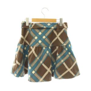 BURBERRY BLUE LABEL バーバリー-フレアスカート ミニ チェック ウール