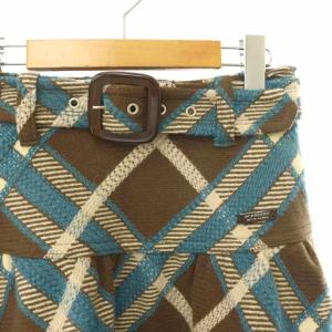BURBERRY BLUE LABEL バーバリー-フレアスカート ミニ チェック ウール