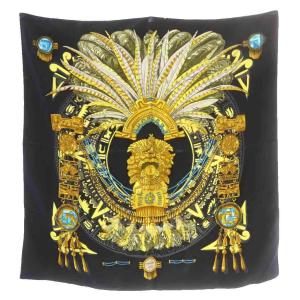 MEXIQUE メキシコ スカーフ カレ90 ネイビー
