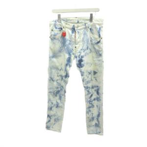 Skater Jean デニムパンツ ジーンズ 48 青 インディゴブルー 白 ホワイト ブリーチ S74LB0486
