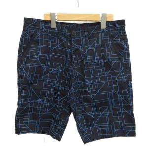 ショートパンツ ハーフパンツ 幾何学柄 総柄 32 L 紺 ネイビー 青 ブルー /XZ GY18
