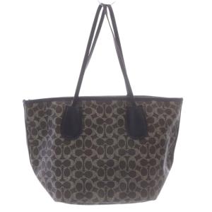 COACH トートバッグ シグネチャー柄 PVC レザー ダークブラウン /YO17 GY18