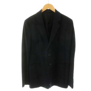 EMPORIO ARMANI スーツ セットアップ 上下 テーラードジャケット パンツ ウール ストライプ 46 L ネイビー