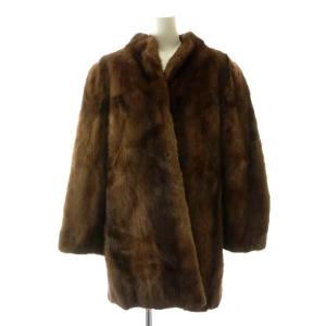毛皮コート ロング丈 デミバフミンク 11 M 茶 ブラウン