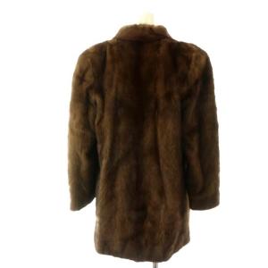 SAGA MINK 毛皮コート ロング丈 デミバフミンク 11 M 茶 ブラウン