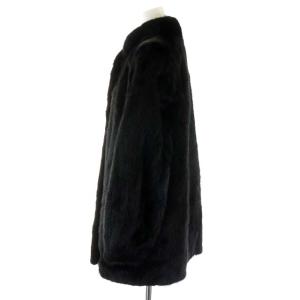 SAGA MINK 銀サガ 毛皮コート ロング丈 アウター ミンク 11 L 黒 ブラック