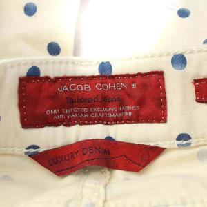 JACOB COHEN パンツ スラックス 水玉柄 ドット柄 26 アイボリー ライトブルー