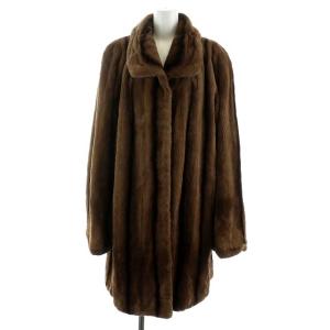 金サガロイヤル 毛皮コート ロングコート ミンク シェアード ブラウン