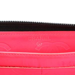 CHANEL カンボン ココマーク 長財布 ラウンドジップ シルバー金具 レザー 15番台 ブラック