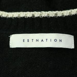 ESTNATION ニット セーター カシミヤ セーブル混 長袖 M ブラック