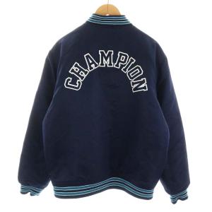 Champion 中綿ジャケット ロゴ XL 青