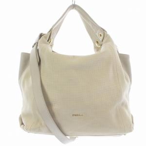 ハンドバッグ ショルダーバッグ 2way レザー ロゴ べージュ