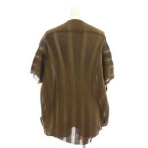me ISSEY MIYAKE 19SS カットソー 半袖 プリーツ 茶