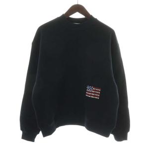 スウェット 星条旗ロゴ S 黒